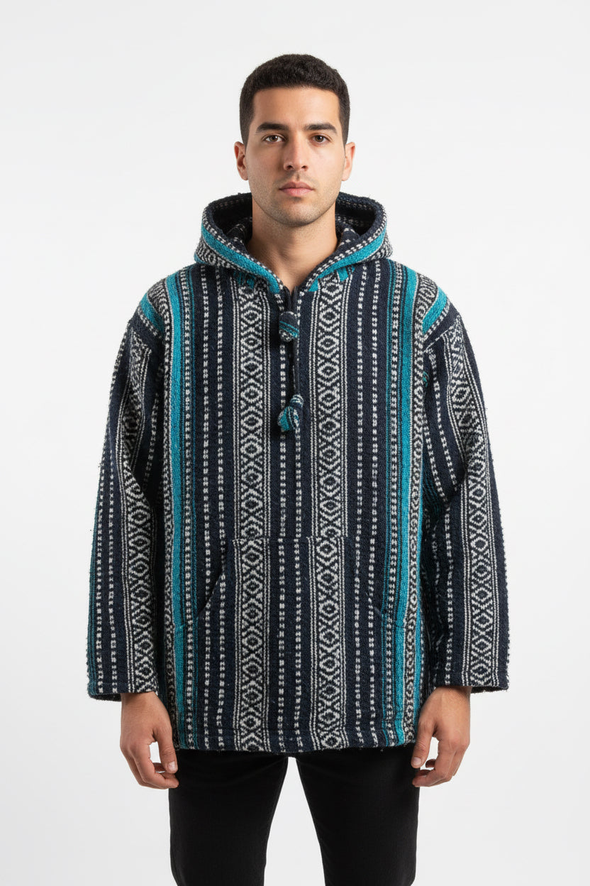 Blue Stripe Zipper Cotton Jacket